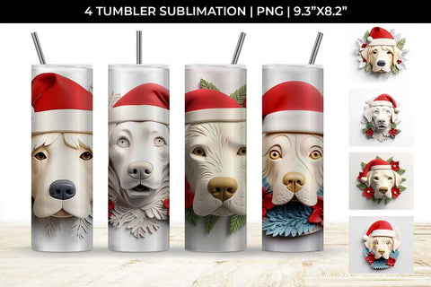 3D Christmas Labrador Retriever Dog Tumbler Wrap 20 oz Sublimation PNG Bundle Free For Commercial Use Sublimation Sintegra 