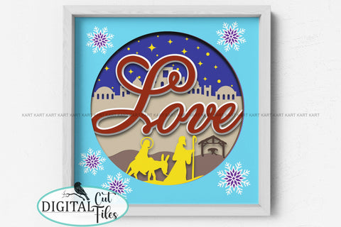 3D Christmas Love shadow box svg SVG kartcreationii 