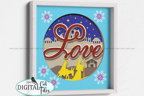 3D Christmas Love shadow box svg SVG kartcreationii 