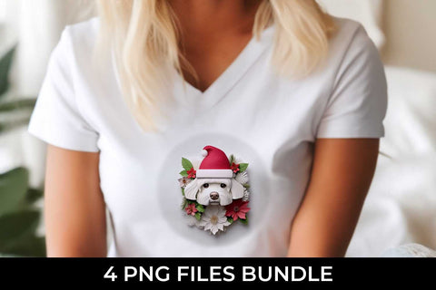 3D Christmas Maltese Dog T-shirt Sublimation PNG Bundle Free For Commercial Use Sublimation Sintegra 
