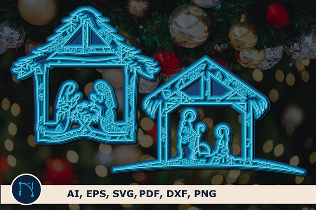 3D Christmas Nativity layer SVG bundle SVG MD JOYNAL ABDIN 