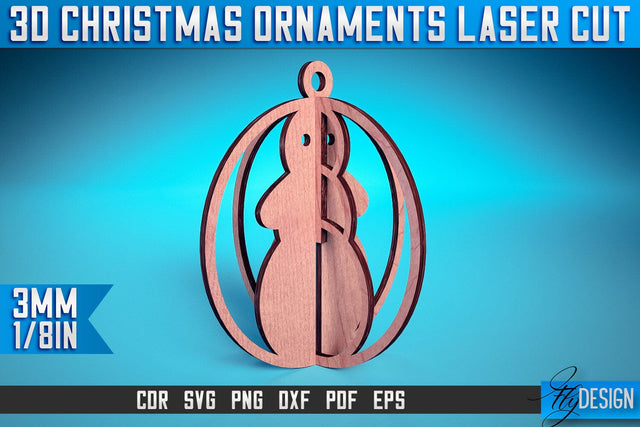 3D Christmas Ornaments Laser Cut SVG | Christmas Ornaments Laser Cut SVG Design | CNC Files SVG Fly Design 
