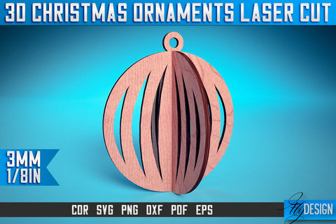 3D Christmas Ornaments Laser Cut SVG | Christmas Ornaments Laser Cut SVG Design | CNC Files SVG Fly Design 