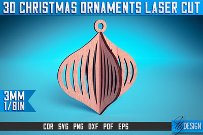 3D Christmas Ornaments Laser Cut SVG | Christmas Ornaments Laser Cut SVG Design | CNC Files SVG Fly Design 