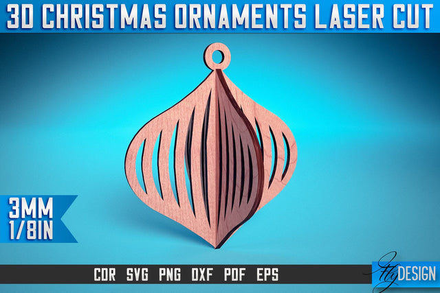 3D Christmas Ornaments Laser Cut SVG | Christmas Ornaments Laser Cut SVG Design | CNC Files SVG Fly Design 