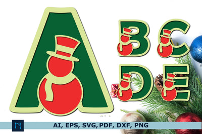 3D Christmas Santa Claus alphabet SVG bundle SVG MD JOYNAL ABDIN 