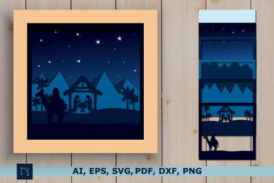 3D Christmas Shadow Box | Nativity SVG SVG MD JOYNAL ABDIN 