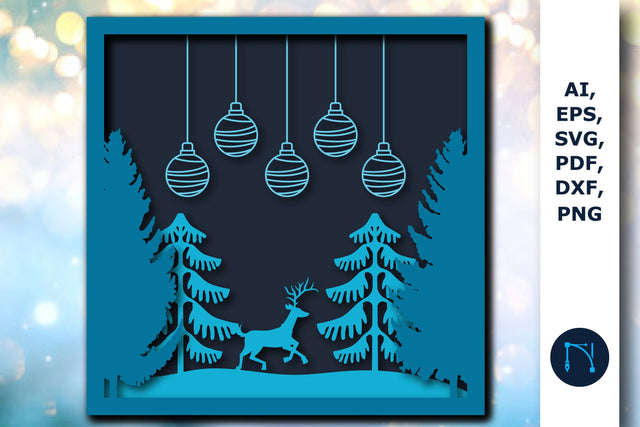 3D Christmas Shadow Box SVG cut file SVG MD JOYNAL ABDIN 