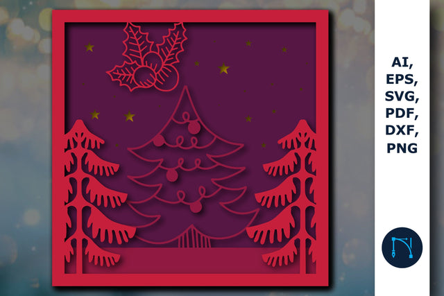 3D Christmas Shadow Box SVG cut file SVG MD JOYNAL ABDIN 
