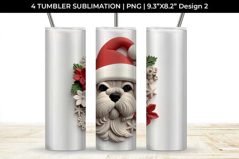 3D Christmas Shih Tzu Dog Tumbler Wrap 20 oz Sublimation PNG Bundle Free For Commercial Use Sublimation Sintegra 
