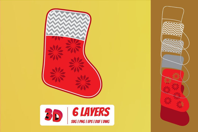3D Christmas Socks 1 SVG Cut File SVG SvgOcean 