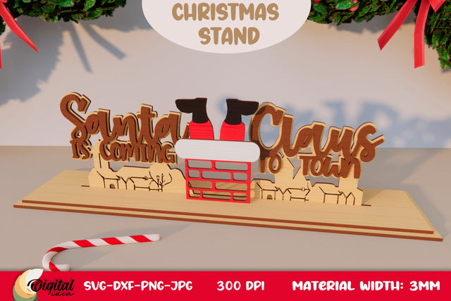 3D Christmas Stand Laser Cut. XMas Decor. Christmas Wooden Stand SVG SVG Evgenyia Guschina 