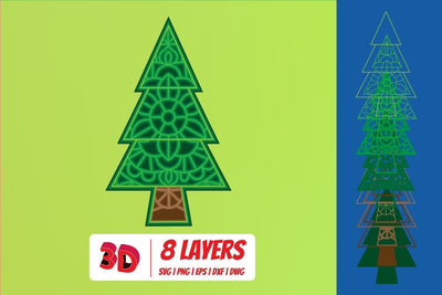 3D Christmas Tree 1 SVG Cut File SVG SvgOcean 