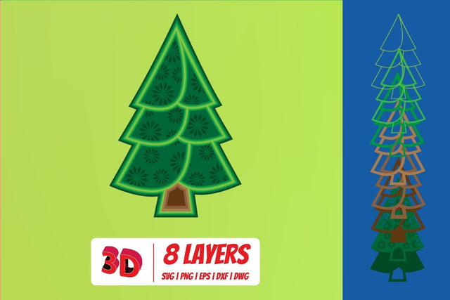 3D Christmas Tree 2 SVG Cut File SVG SvgOcean 