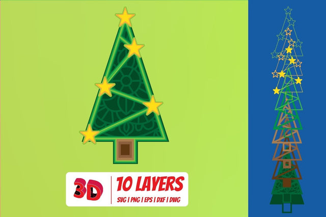 3D Christmas Tree 4 SVG Cut File SVG SvgOcean 