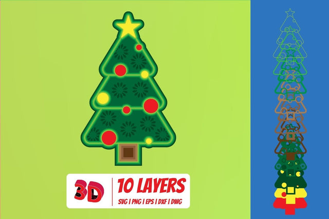 3D Christmas Tree 5 SVG Cut File SVG SvgOcean 