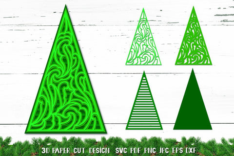 3D Christmas Tree SVG,3D Christmas,Christmas Tree Papercut 3D Paper goodfox86 