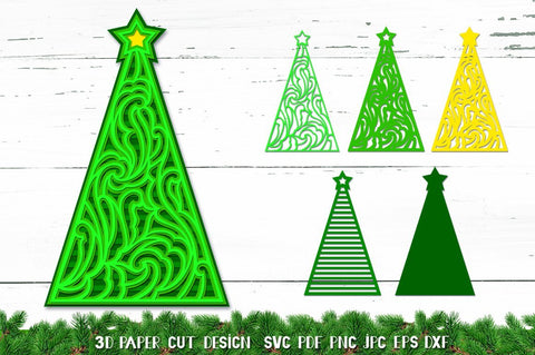3D Christmas Tree SVG,3D Christmas,Christmas Tree Papercut 3D Paper goodfox86 
