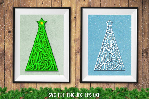 3D Christmas Tree SVG,3D Christmas,Christmas Tree Papercut 3D Paper goodfox86 
