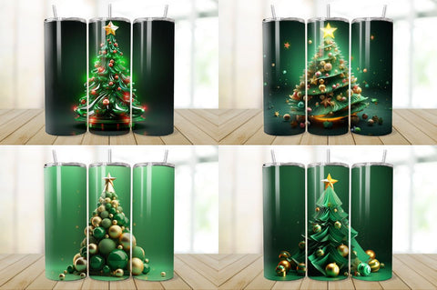 3D Christmas Tree Tumbler Bundle Sublimation Regulrcrative 