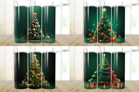 3D Christmas Tree Tumbler Bundle Sublimation Regulrcrative 