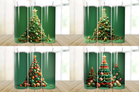 3D Christmas Tree Tumbler Bundle Sublimation Regulrcrative 