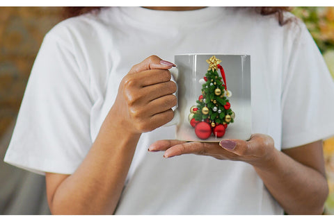 3D Christmas Tree with Ornament Mug Wrap | Sublimation Coffee Cup Sublimation artnoy 