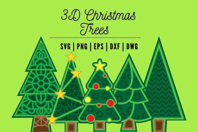 3D Christmas Trees SVG Bundle SVG SvgOcean 