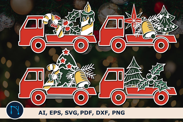 3D Christmas truck Mandala SVG Bundle SVG MD JOYNAL ABDIN 