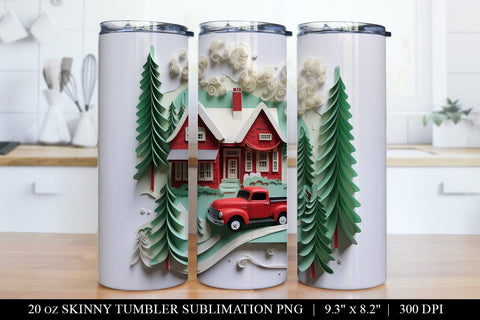 3D Christmas Tumbler Sublimation Bundle - 6 Designs Sublimation BijouBay 