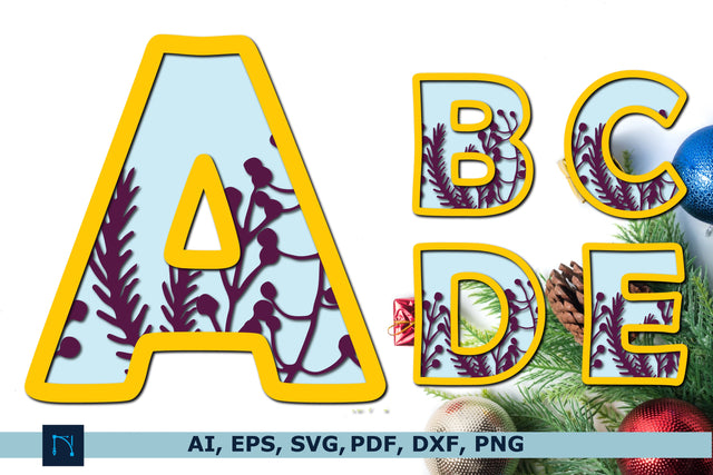 3D Christmas wildflower alphabet SVG bundle SVG MD JOYNAL ABDIN 