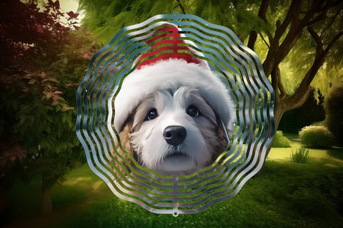 3D Christmas Wind Spinner Sublimation Dog Round PNG Design SVG OrangeBrushStudio 