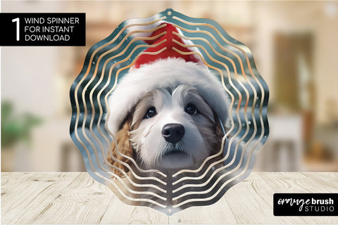 3D Christmas Wind Spinner Sublimation Dog Round PNG Design SVG OrangeBrushStudio 