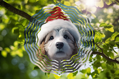 3D Christmas Wind Spinner Sublimation Dog Round PNG Design SVG OrangeBrushStudio 