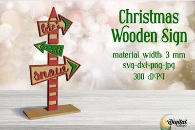 3D Christmas Wooden Sign Laser Cut. Christmas Sign Lasercut. SVG Evgenyia Guschina 
