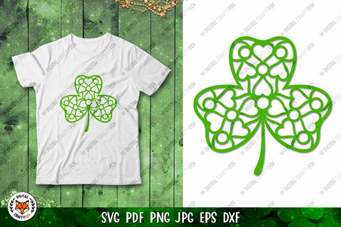 3D Clover Paper Cut SVG | Shamrock SVG | Four Leaf Clover 3D Paper Digital Craftyfox 