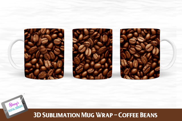 3D Coffee Bean Mug | 3D Mug Sublimation | Coffee Mug Sublimation Stacy's Digital Designs 