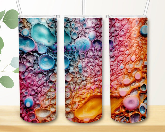 3D Colorful Dripping Paint 20oz Skinny Tumbler Sublimation Design, Dripping Bright Rainbow Tumbler Wrap, Rainbow Pride Image, LGBTQ Wrap Sublimation sassyprint 