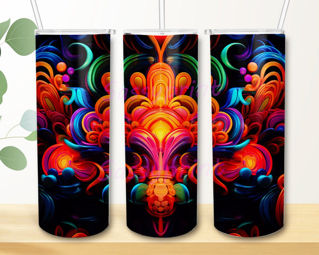 3D Colorful Pattern 20oz Tumbler Wrap, Rainbow Patterns Colorful Vibrant Pattern Tumbler, Tumbler Wrap Sublimation Design, Instant Digital Download Sublimation sassyprint 