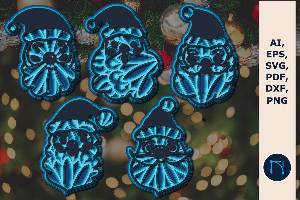 3D Cricut Christmas Santa SVG bundle - So Fontsy