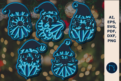 3D Cricut Christmas Santa SVG bundle SVG MD JOYNAL ABDIN 