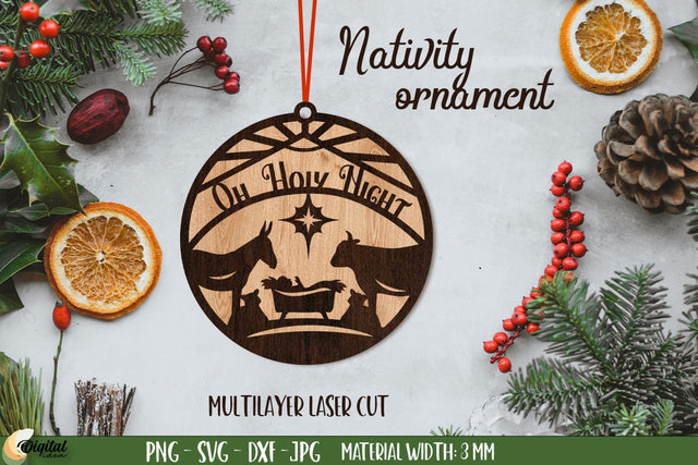3D Decor. Nativity Ornament Laser Cut. Christmas Ornament Laser Cut SVG Evgenyia Guschina 