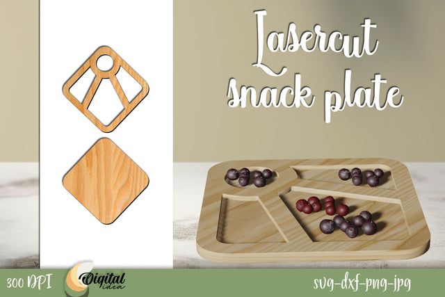 3D Design. Snack Plates Laser Cut. Kitchen Decor Laser Cut. SVG Evgenyia Guschina 