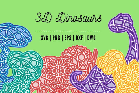 3D Dinosaurs SVG Bundle SVG SvgOcean 