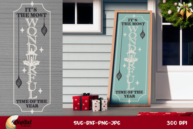 3D Door Sign. Vertical Signs SVG. Christmas Vertical Door Sign SVG. SVG Evgenyia Guschina 