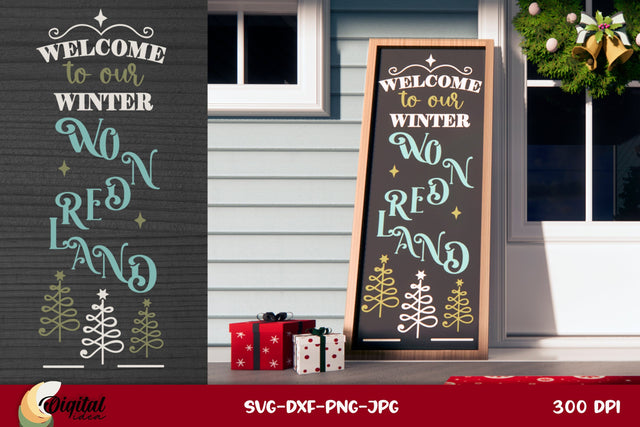 3D Door Sign. Vertical Signs SVG. Christmas Vertical Door Sign SVG. SVG Evgenyia Guschina 