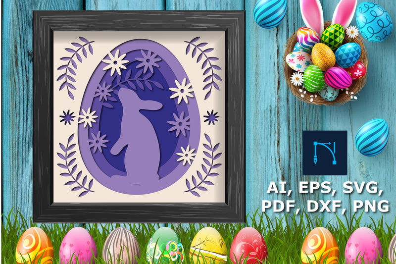 3d Easter Day multi-layer Shadow Box SVG - So Fontsy