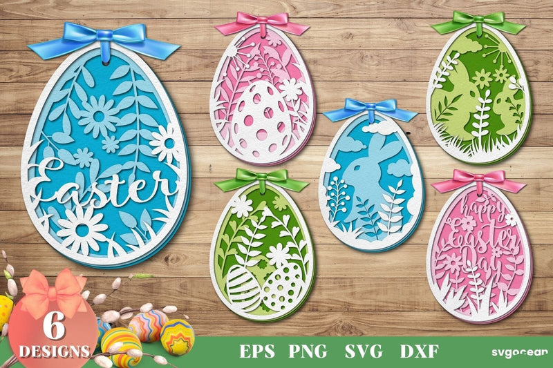 3D Easter Egg SVG Bundle | Layered Cut File SVG SvgOcean 