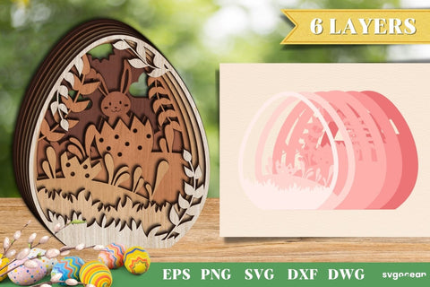 3D Easter Eggs Laser Cut | SVG | Glowforge SVG SvgOcean 