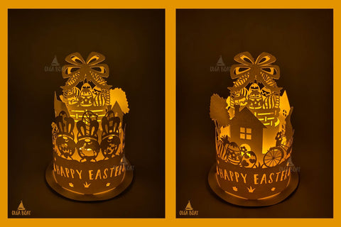 3d Easter lantern svg papercut files SVG Olga Boat Design 